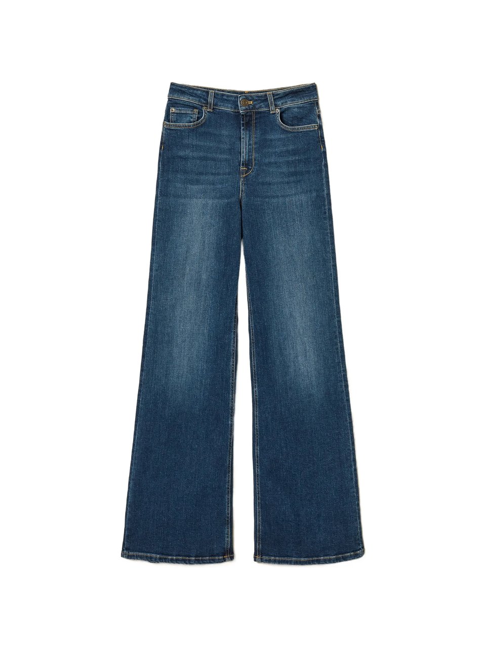 Twin-set Medium Blue Pantalone Wide-Leg Jeans Groen