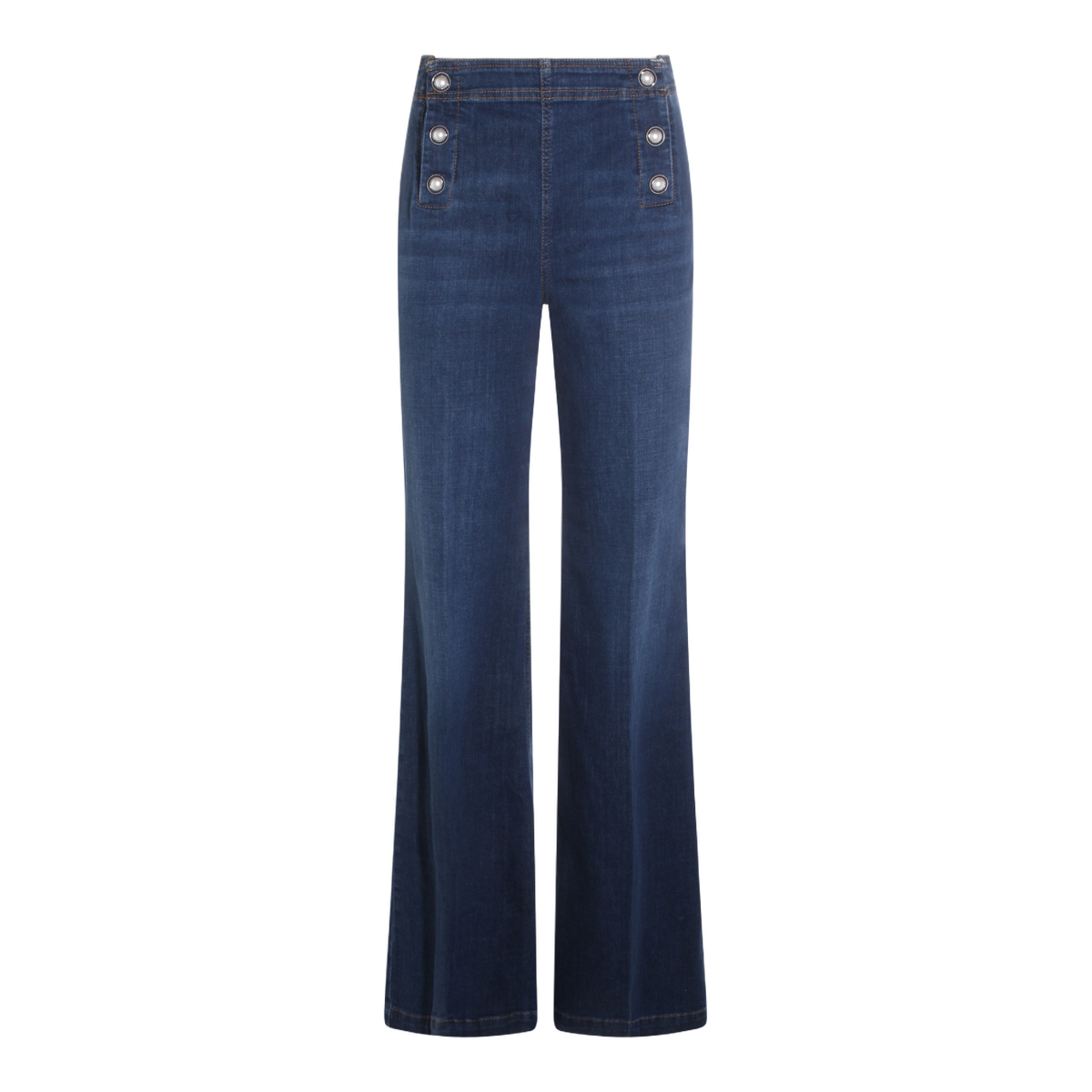 Twin-set Mid-Rise Straight-Leg Denim Jeans Blauw
