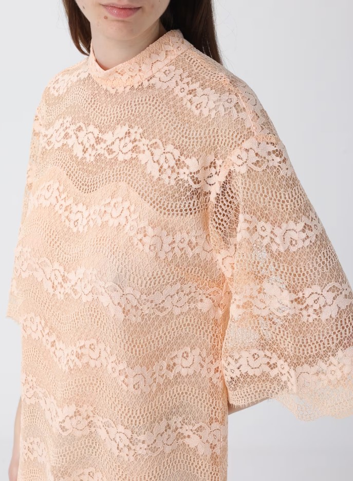 Twin-set Macramè Lace 3/4 Sleeve Dress Neutraal
