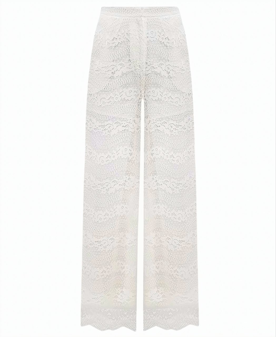 Twin-set Palazzo Perforated Fabric High Trousers Wit