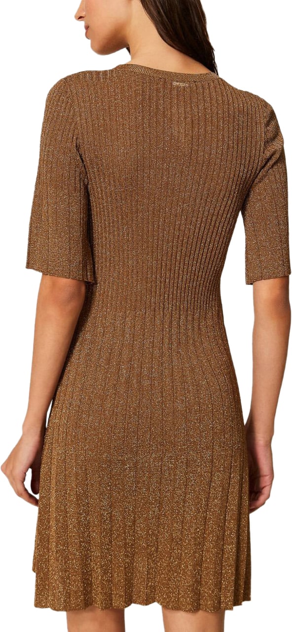 Twin-set Dresses Wood Lurex Oro Goud