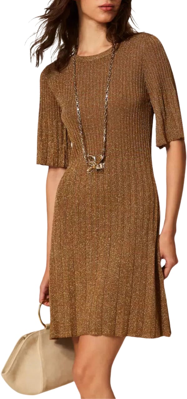 Twin-set Dresses Wood Lurex Oro Goud