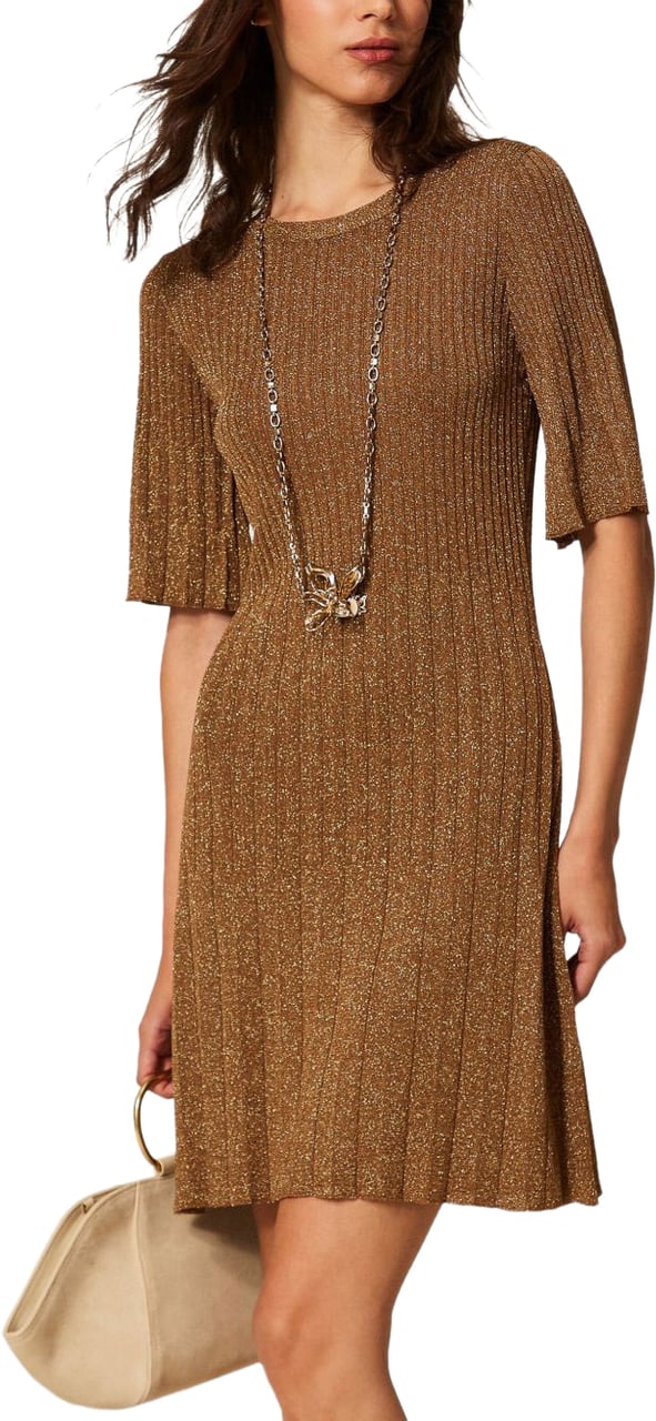 Twin-set Dresses Wood Lurex Oro Goud
