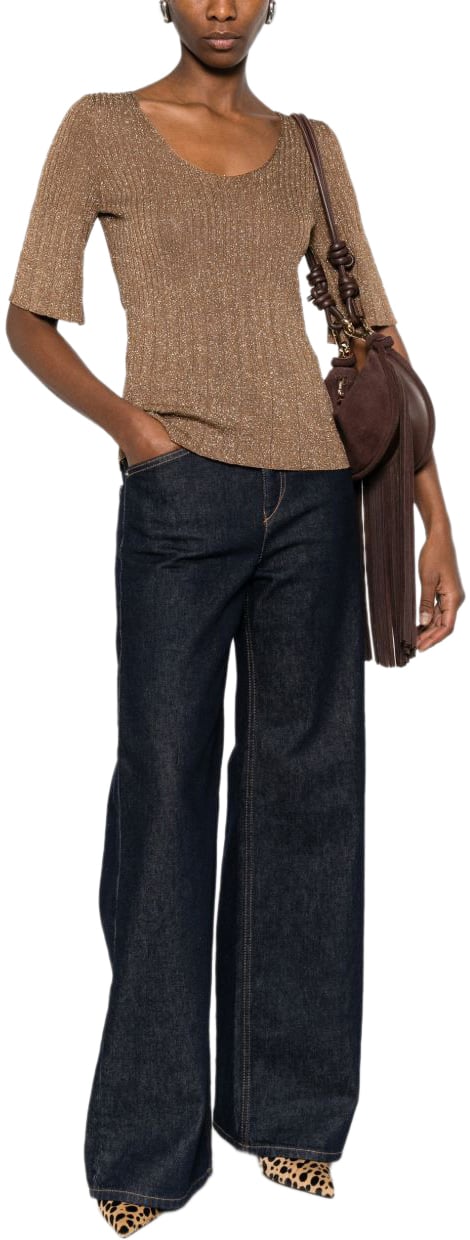 Twin-set Sweaters Wood Lurex Oro Goud