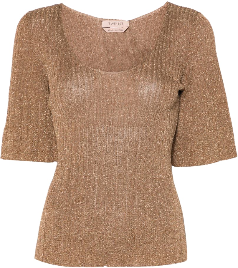 Twin-set Sweaters Wood Lurex Oro Goud
