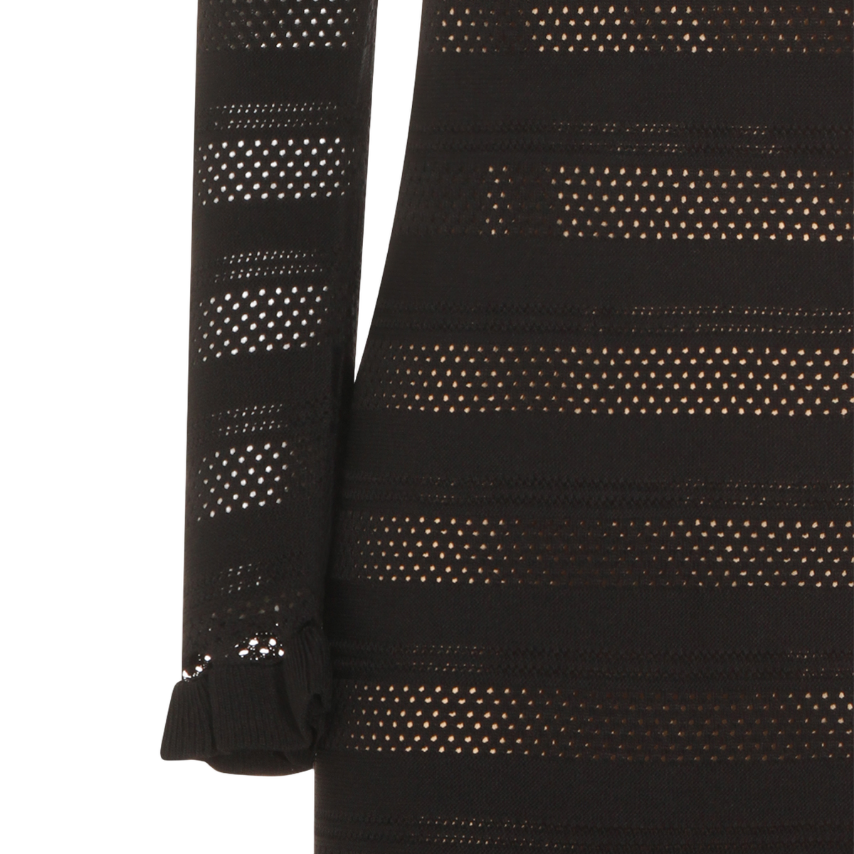 Twin-set Fitted Black Mini Dress with Sheer Zwart