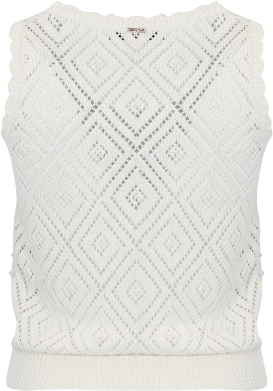 Twin-set Top Madreperla Wit