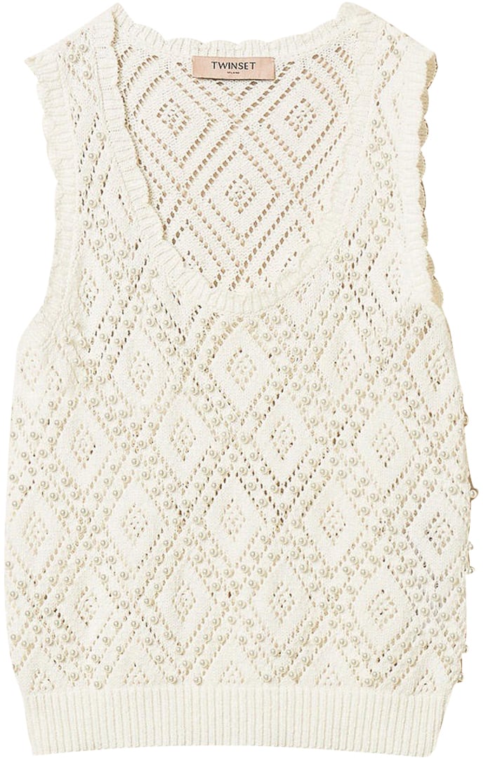 Twin-set Top Madreperla Wit