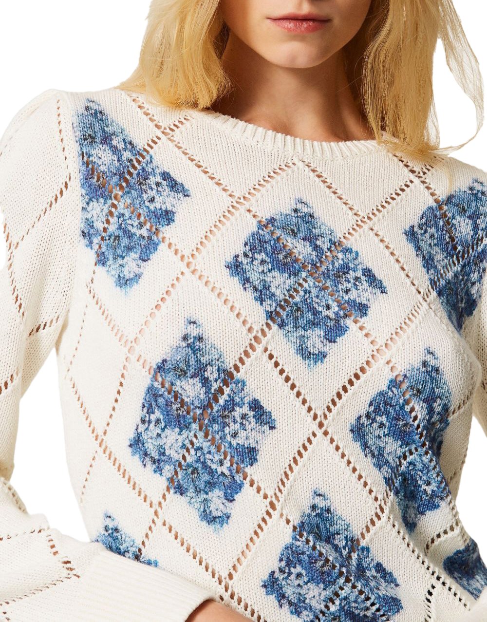 Twin-set Sweaters Rombi Floreali Topazio Divers