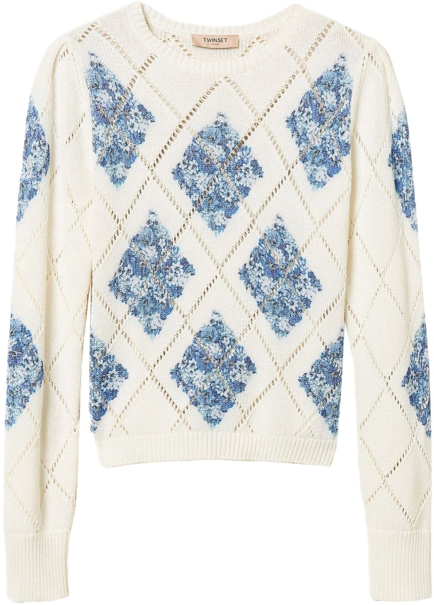 Twin-set Sweaters Rombi Floreali Topazio Divers