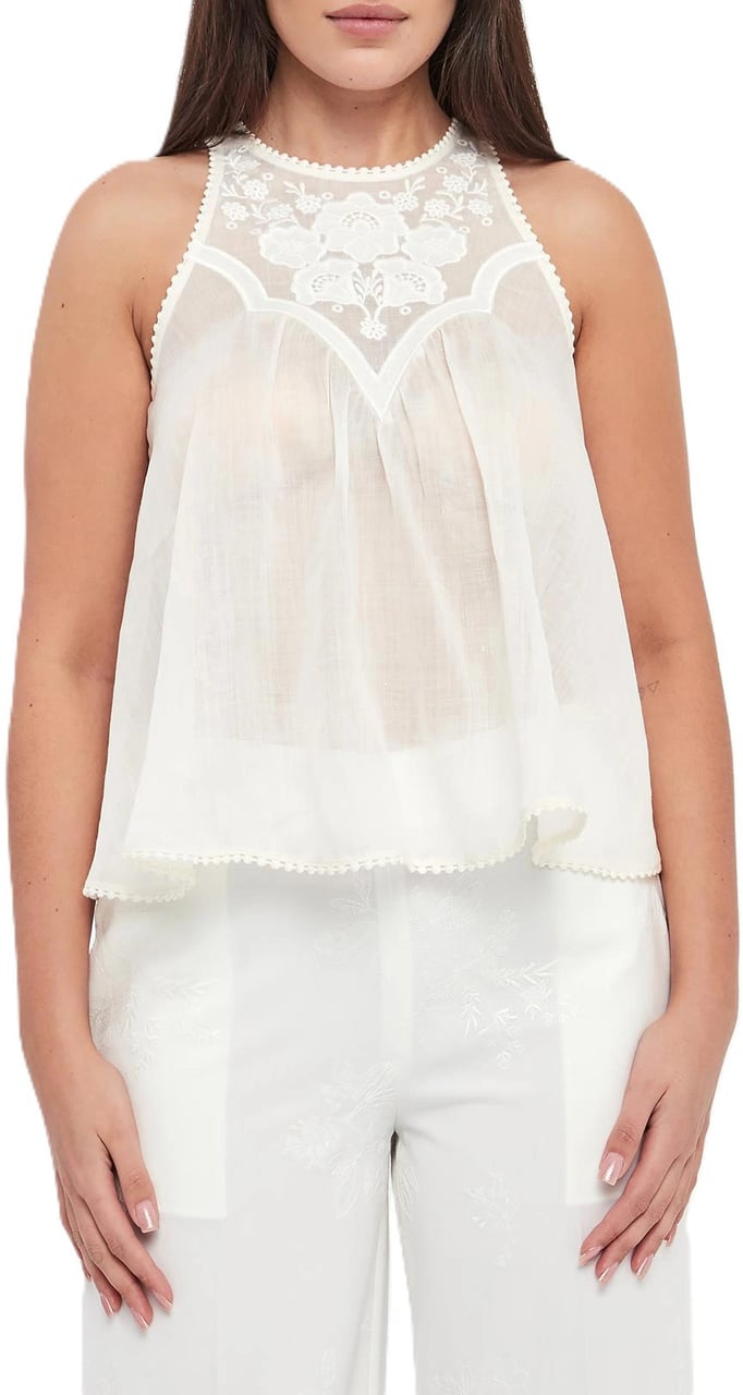Twin-set Top Madreperla Wit