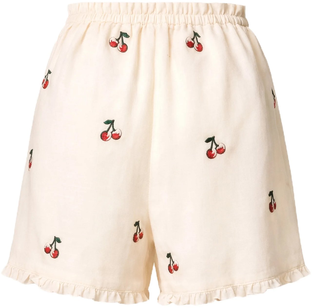 Twin-set Shorts Pergamena/Cherries Red Embroid Wit