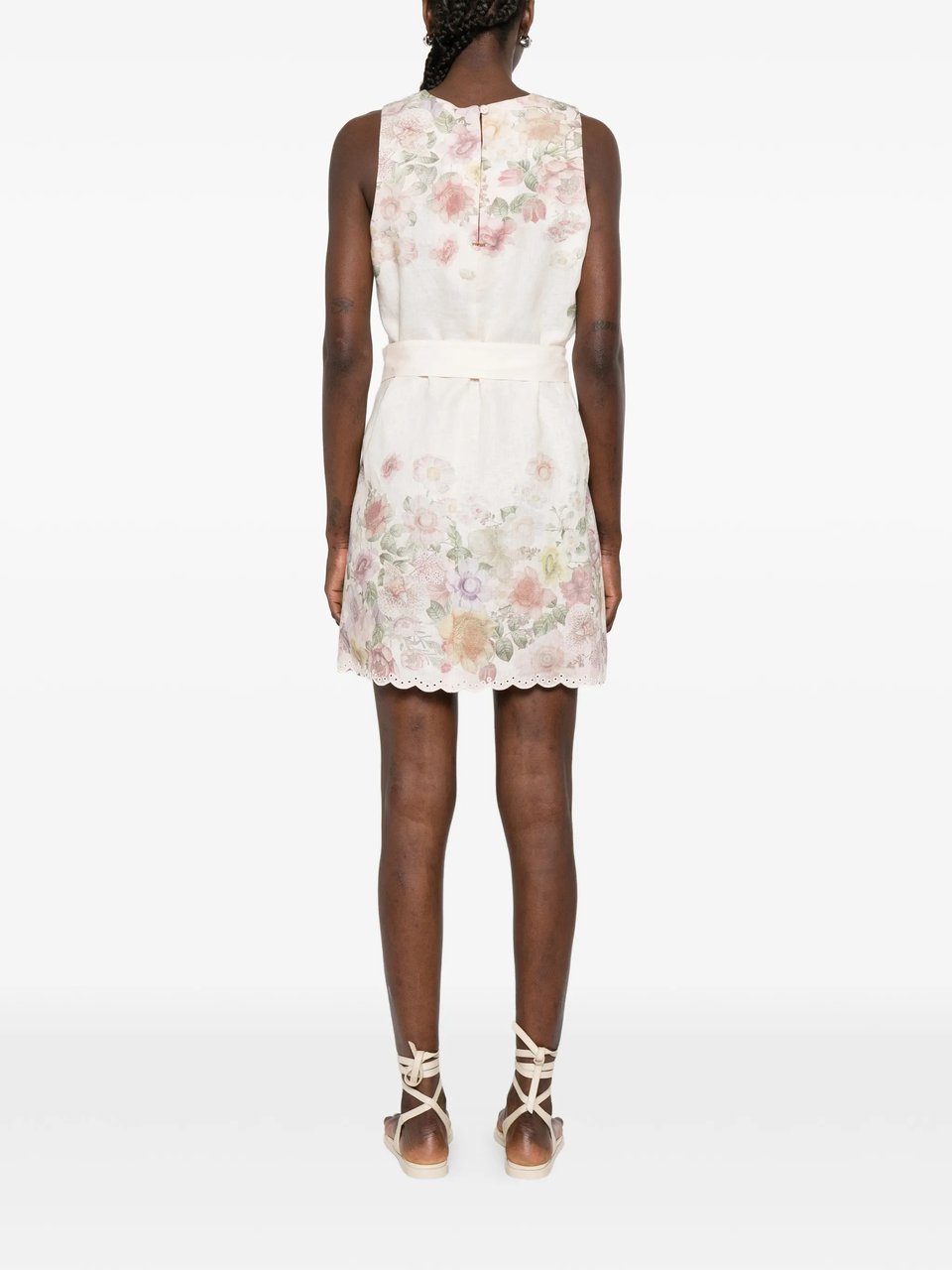 Twin-set Abito Sleeveless Floral Print Mini Dress Neutraal