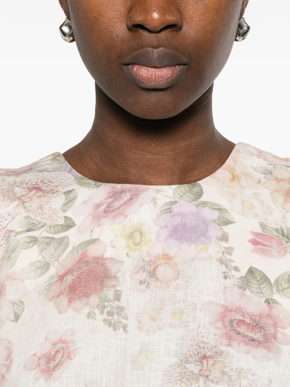 Twin-set Abito Sleeveless Floral Print Mini Dress Neutraal