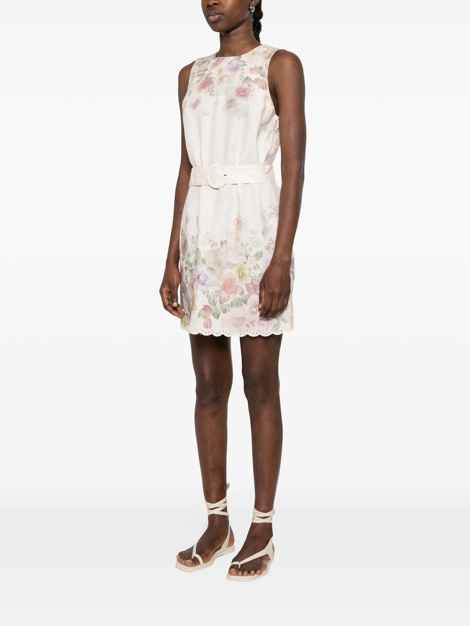 Twin-set Abito Sleeveless Floral Print Mini Dress Neutraal