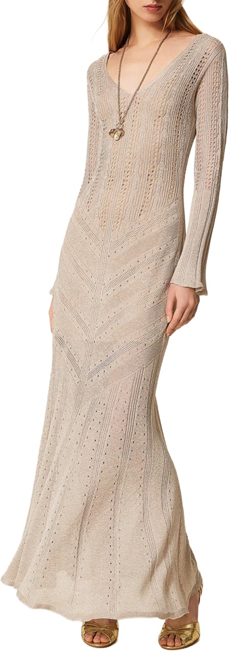 Twin-set Dresses Sand Lurex Beige