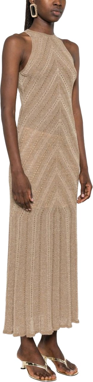 Twin-set Dresses Golden Green Lurex Goud