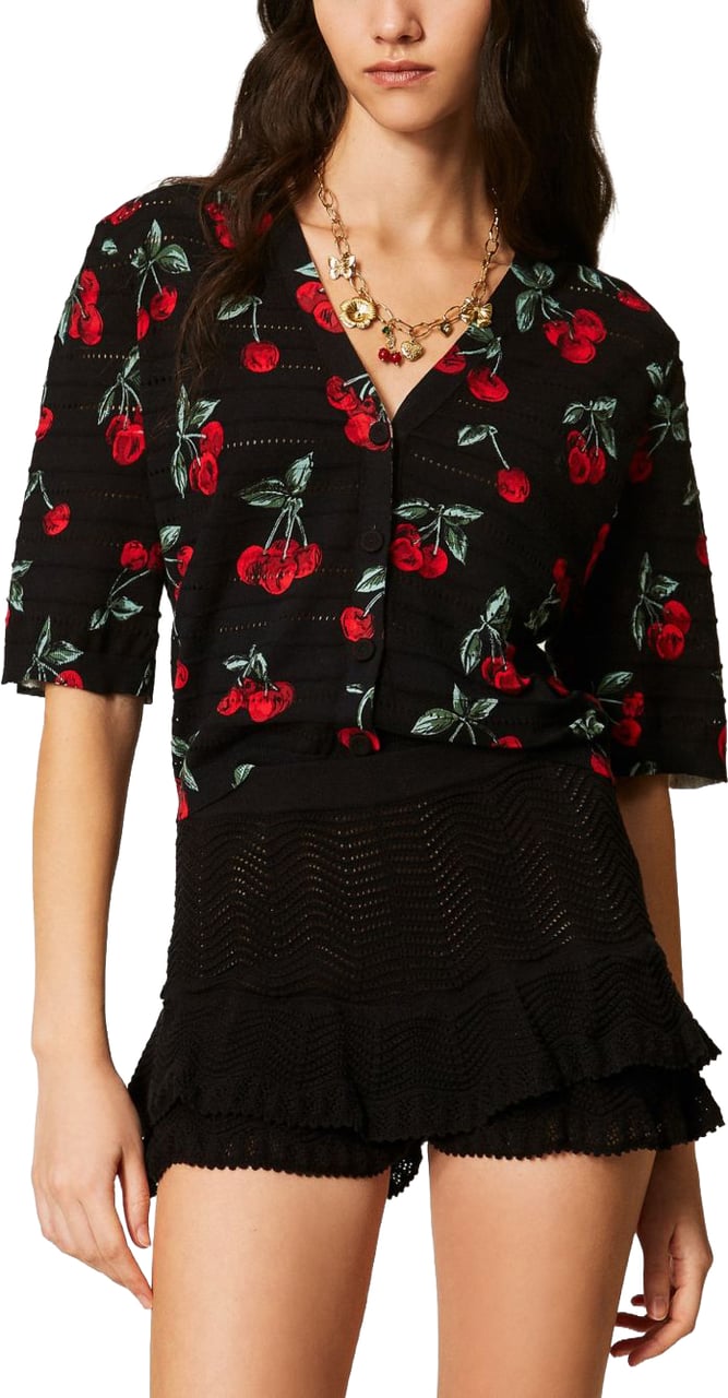 Twin-set Sweaters Black/Red Zwart