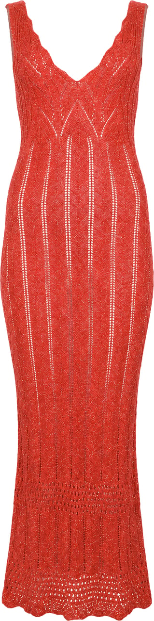 Twin-set Dresses Lip Gloss Scuro Lurex Rood