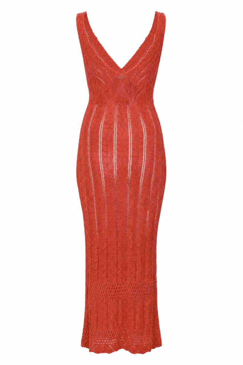 Twin-set Dresses Lip Gloss Scuro Lurex Rood