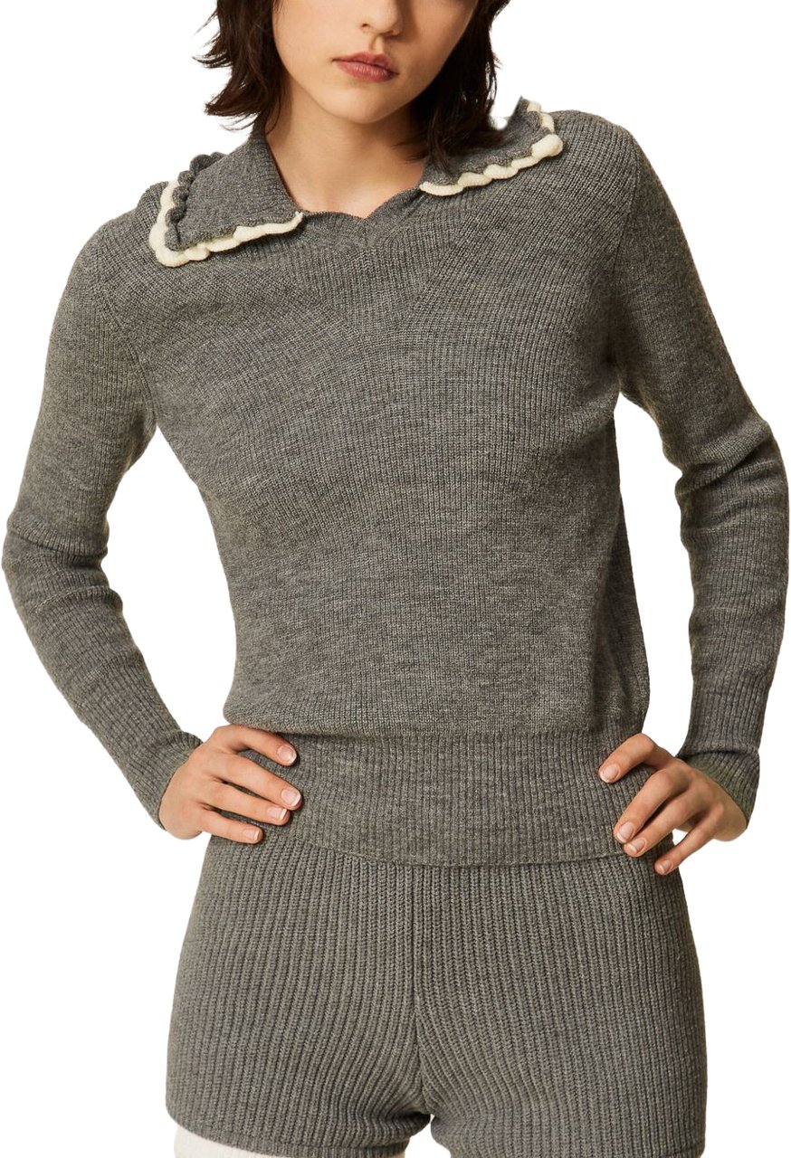 Twin-set Shorts Grigio Medio Mel/Neve Grijs