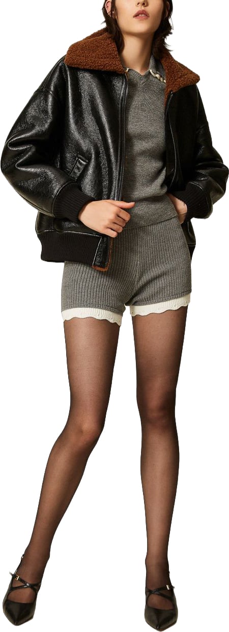 Twin-set Shorts Grigio Medio Mel/Neve Grijs