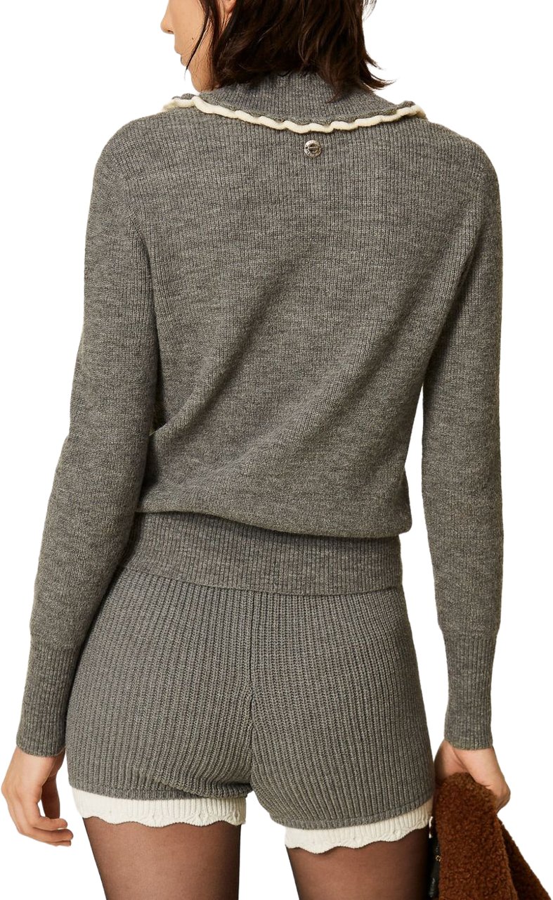Twin-set Shorts Grigio Medio Mel/Neve Grijs