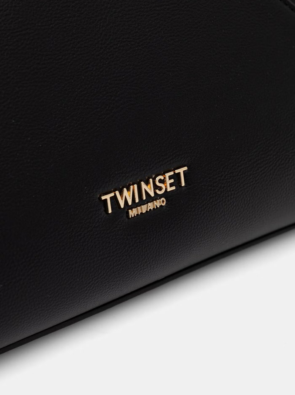 Twin-set Angular Black Tote Bag with Gold-tone Accents Zwart