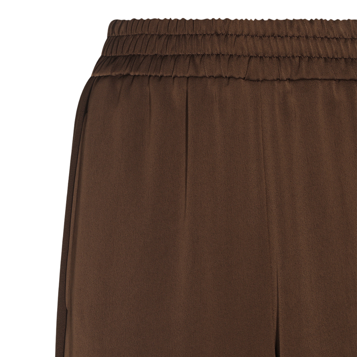 Twin-set Wide-Leg Trousers With Elastic Waistband And Subtle Sheen Bruin