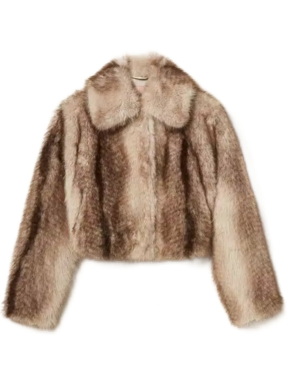 Twin-set Cropped Faux Fur Jacket Bruin