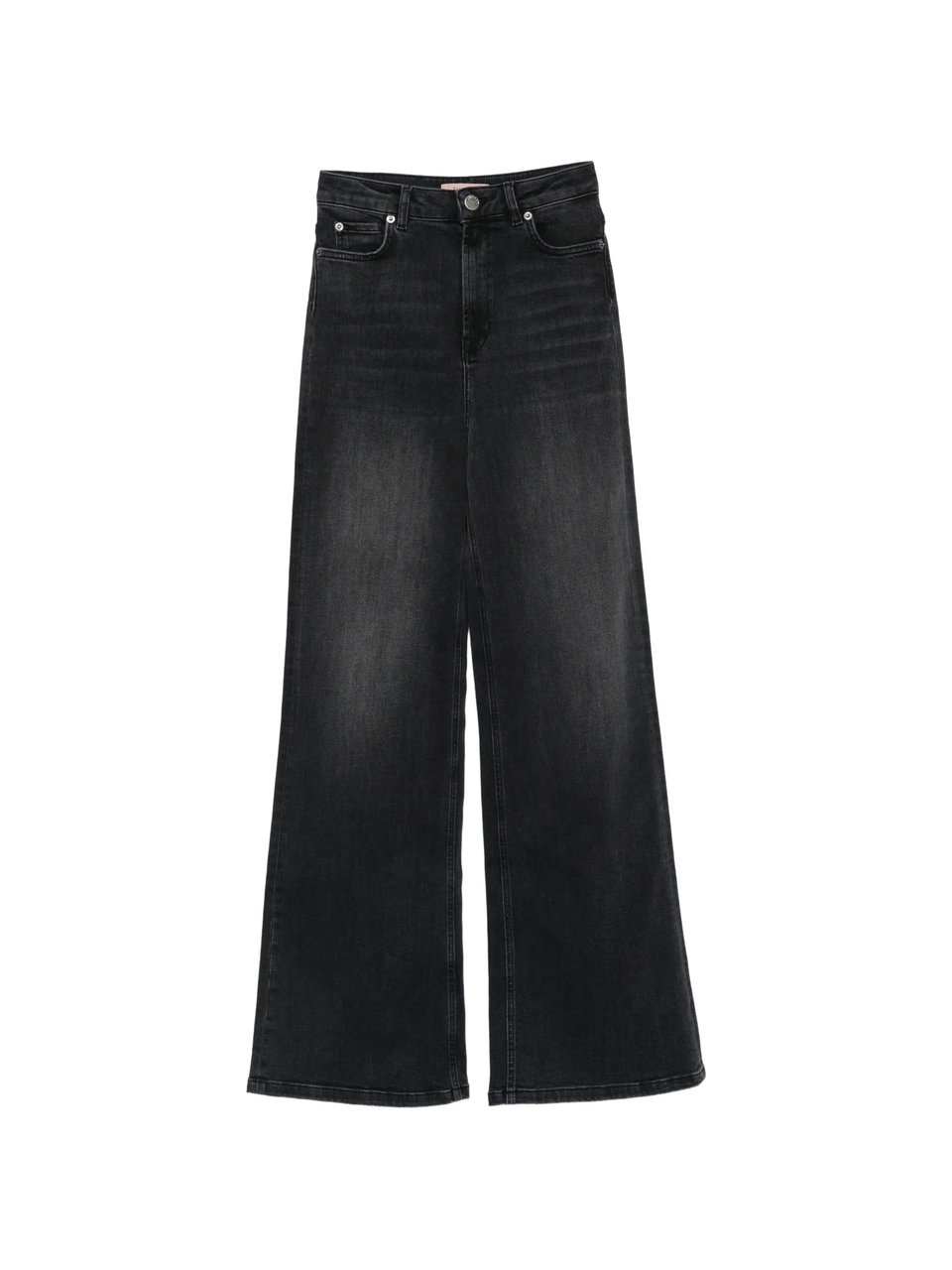 Twin-set High-Waisted Wide Leg Pants with Classic Five-Pocket Styling Zwart