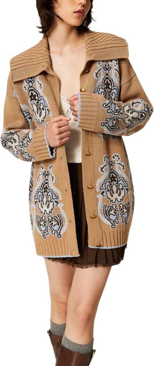 Twin-set Coats Tobacco Brown Chiaro Bruin