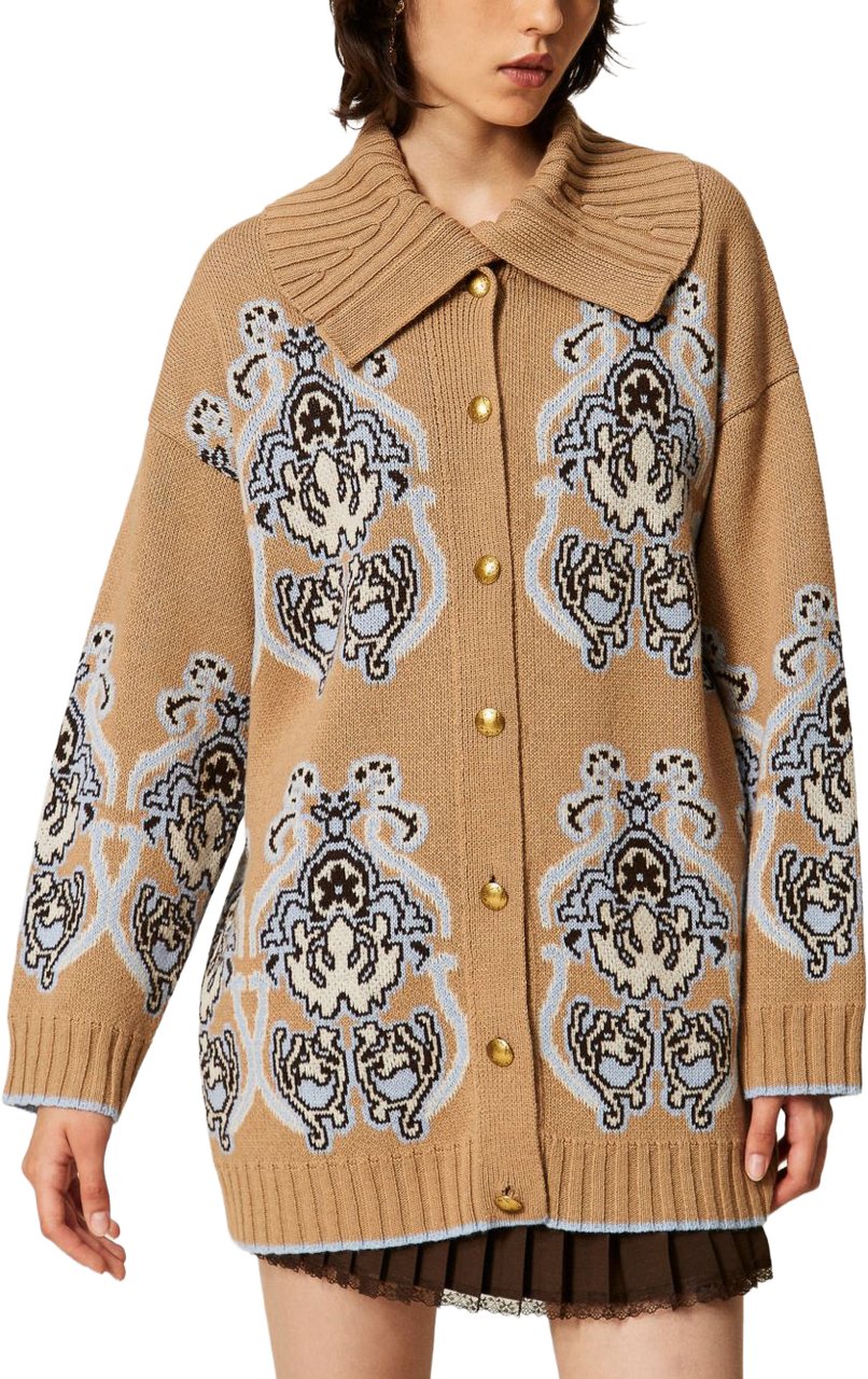 Twin-set Coats Tobacco Brown Chiaro Bruin