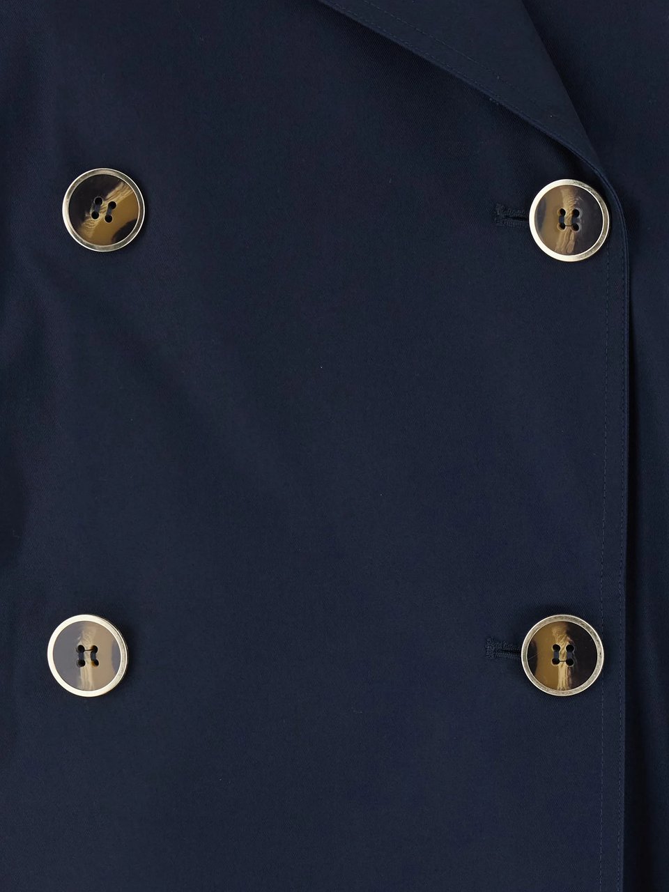 Twin-set Blue Caban Cropped Double-Breasted Peacoat Zwart