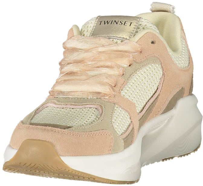 Twin-set Twinset Pink Fabric Women's Sneaker Roze