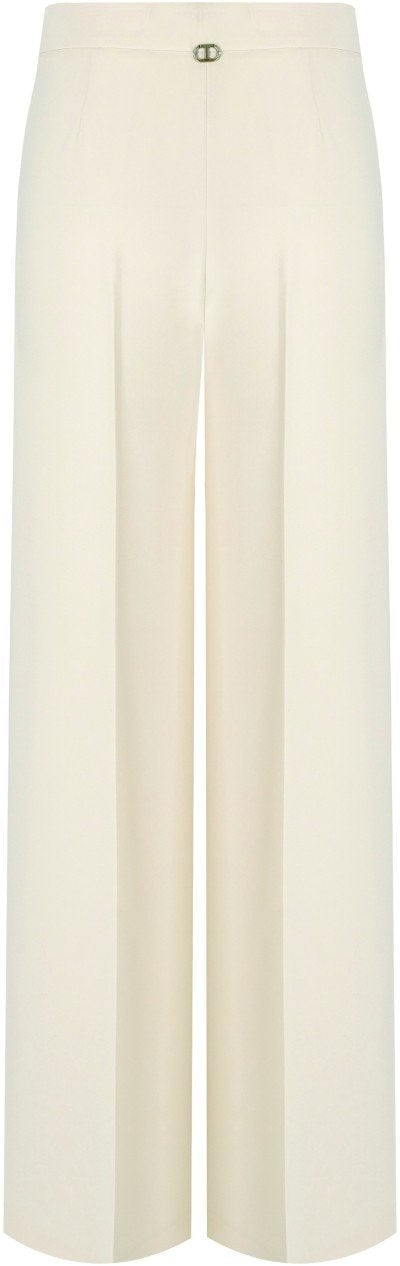 Twin-set TWINSET MADREPERLA WIDE LEG TROUSERS Wit