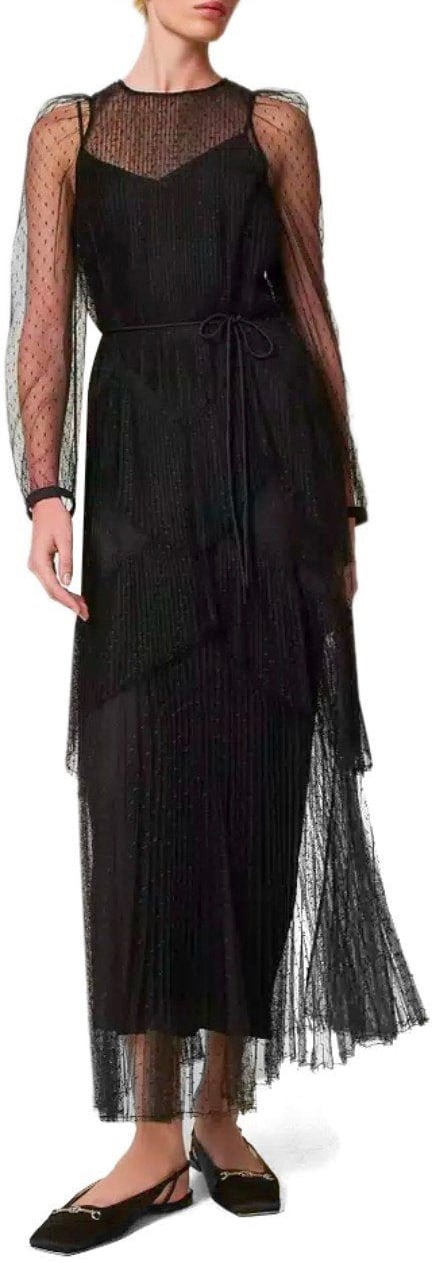 Twin-set TWINSET LONG PLEATED DRESS Zwart