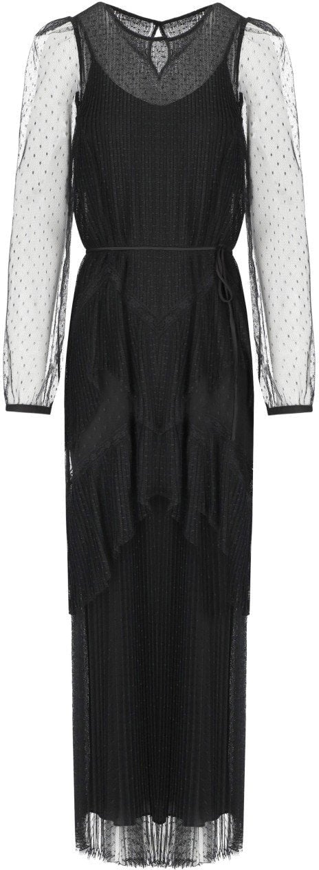 Twin-set TWINSET LONG PLEATED DRESS Zwart