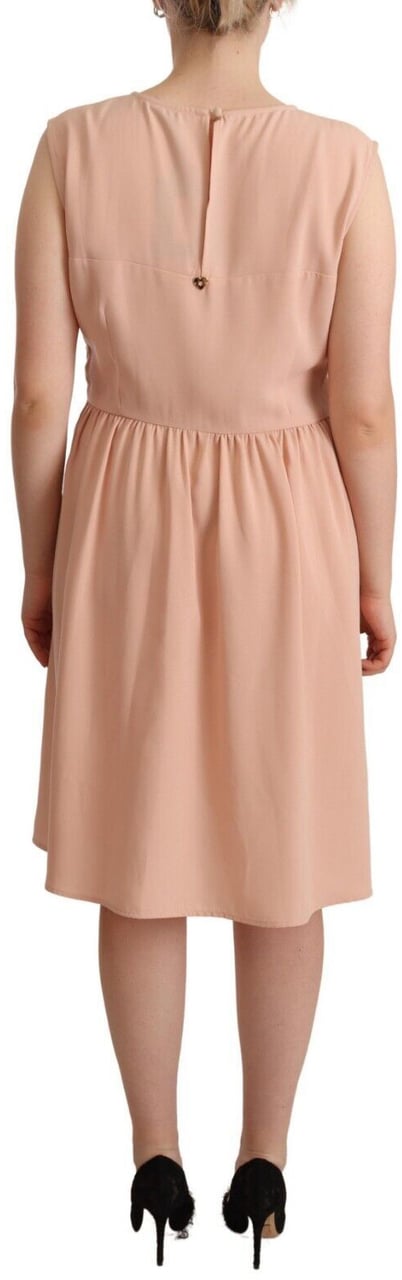 Twin-set Twinset Beige Polyester Sleeveless Shift Knee Length Dress Beige