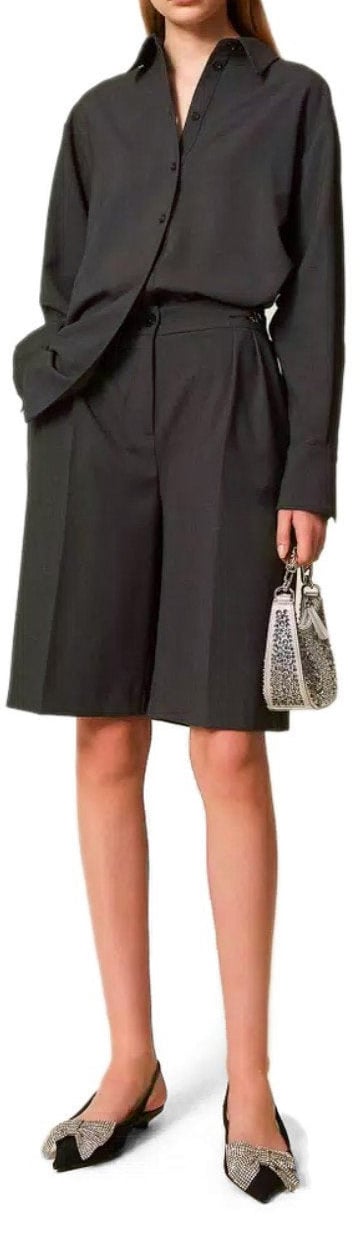 Twin-set TWINSET ANTHRACITE GREY BERMUDA SHORTS Grijs