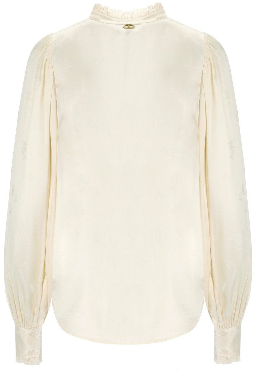 Twin-set TWINSET CREAM JACQUARD SHIRT Wit