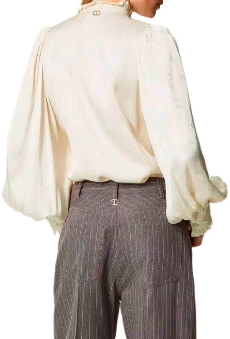 Twin-set TWINSET CREAM JACQUARD SHIRT Wit