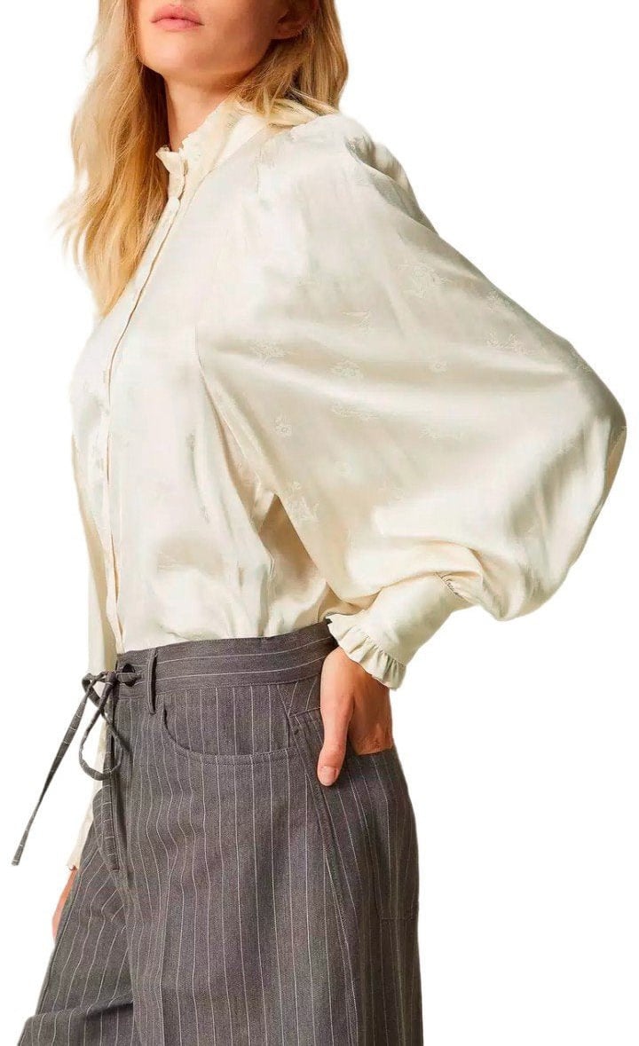 Twin-set TWINSET CREAM JACQUARD SHIRT Wit