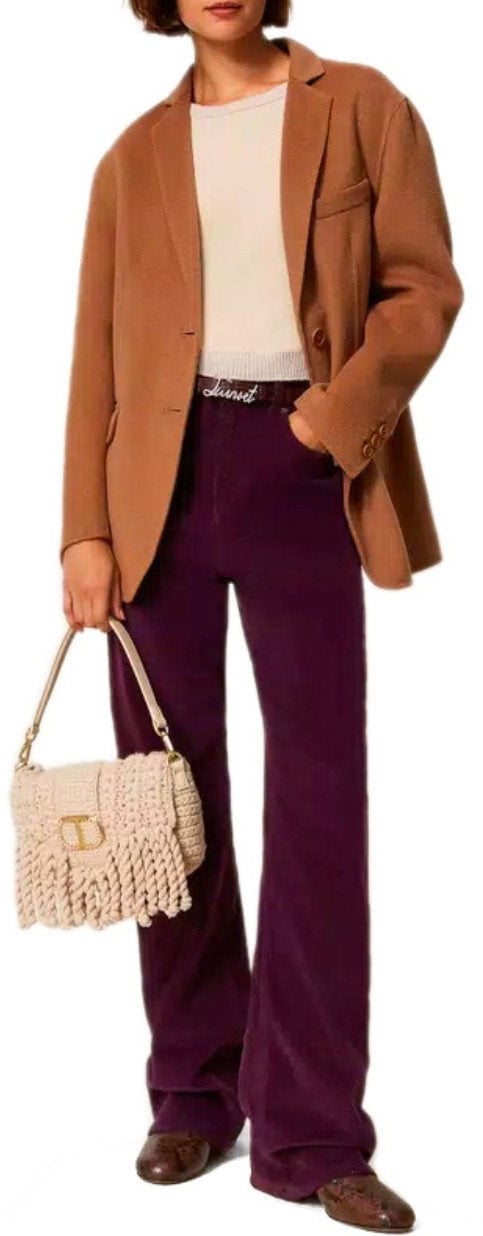 Twin-set TWINSET CORDUROY PANTS Paars