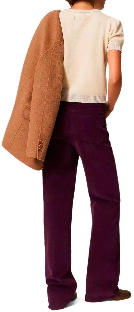 Twin-set TWINSET CORDUROY PANTS Paars