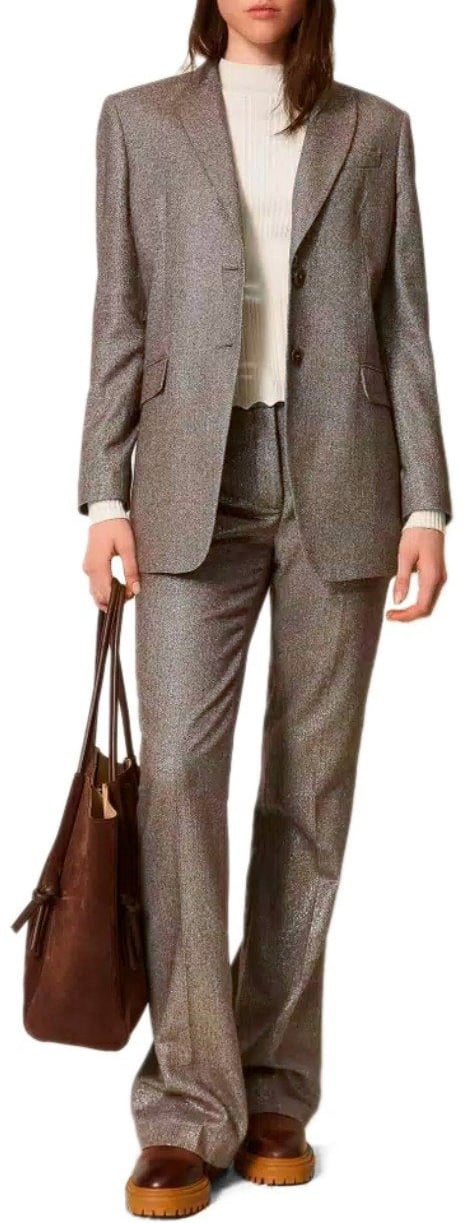 Twin-set TWINSET FLARE PANTS Beige