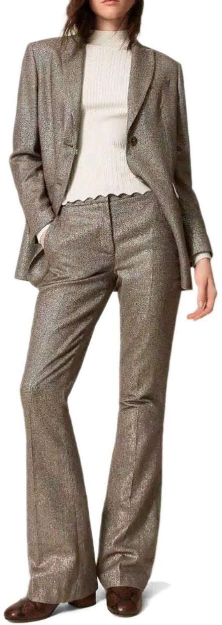 Twin-set TWINSET FLARE PANTS Beige