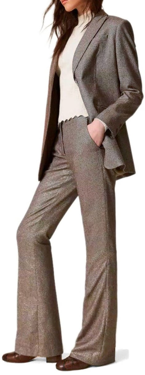 Twin-set TWINSET FLARE PANTS Beige