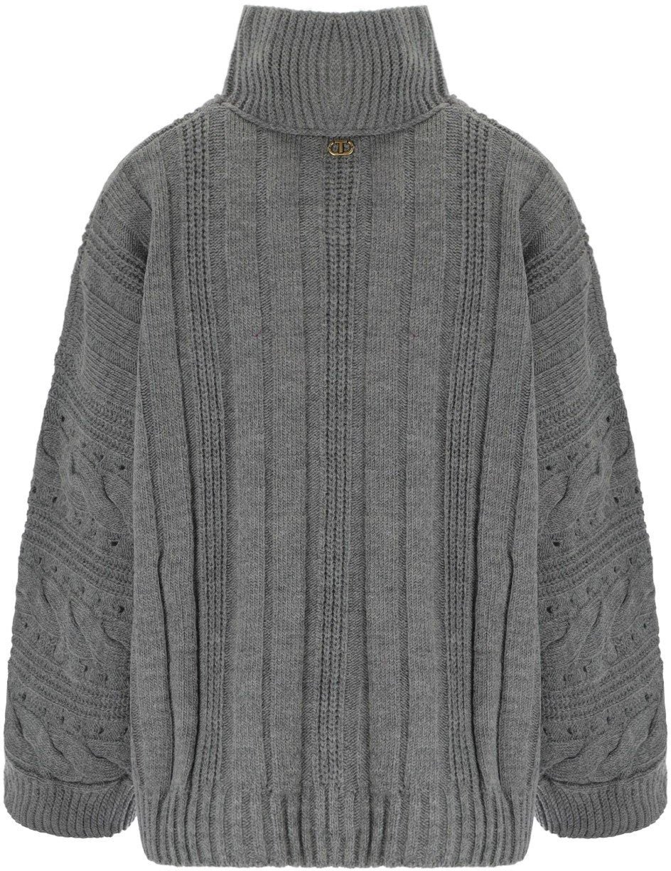 Twin-set TWINSET GREY TURTLENECK MAXI PULL Grijs