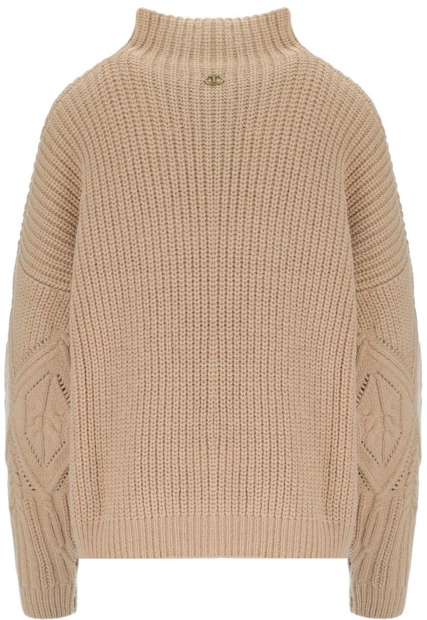 Twin-set TWINSET CRATERE TURTLENECK JUMPER Beige